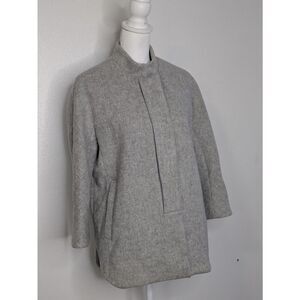 Yarn Size Medium Gray Felted Wool Double Knit Zip Sweater Topper Jacket/Coat
